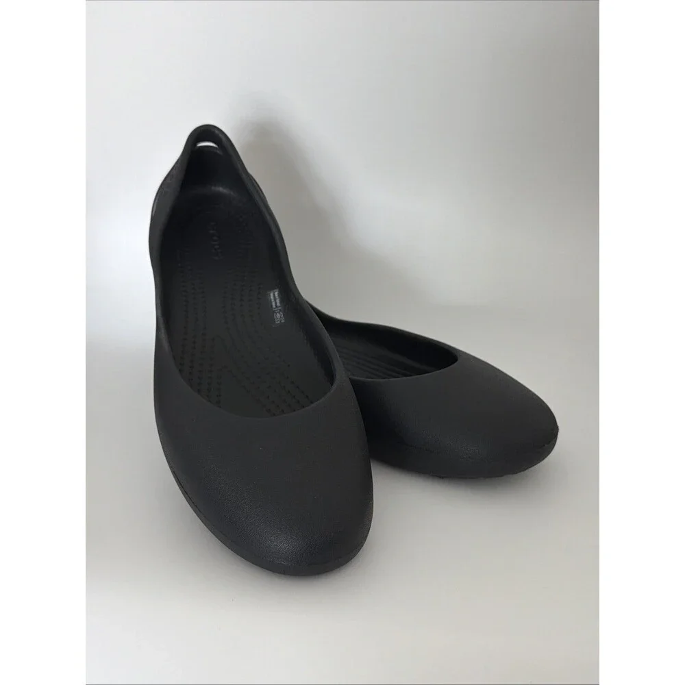 Crocs Kadee Ballet Flats Ballerina Shoes Womens Sz 10 Black Comfort Slip On NWOT